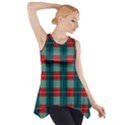 Pattern Texture Plaid Side Drop Tank Tunic View1