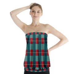 Pattern Texture Plaid Strapless Top by Mariart