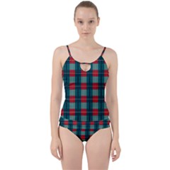 Pattern Texture Plaid Cut Out Top Tankini Set by Mariart