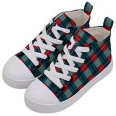 Pattern Texture Plaid Kids  Mid-top Canvas Sneakers