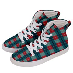 Pattern Texture Plaid Men s Hi-top Skate Sneakers by Mariart