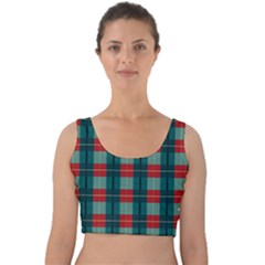 Pattern Texture Plaid Velvet Crop Top by Mariart