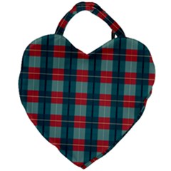 Pattern Texture Plaid Giant Heart Shaped Tote