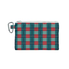 Pattern Texture Plaid Canvas Cosmetic Bag (small)