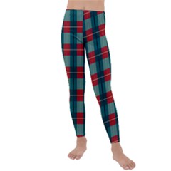 Pattern Texture Plaid Kids  Lightweight Velour Leggings