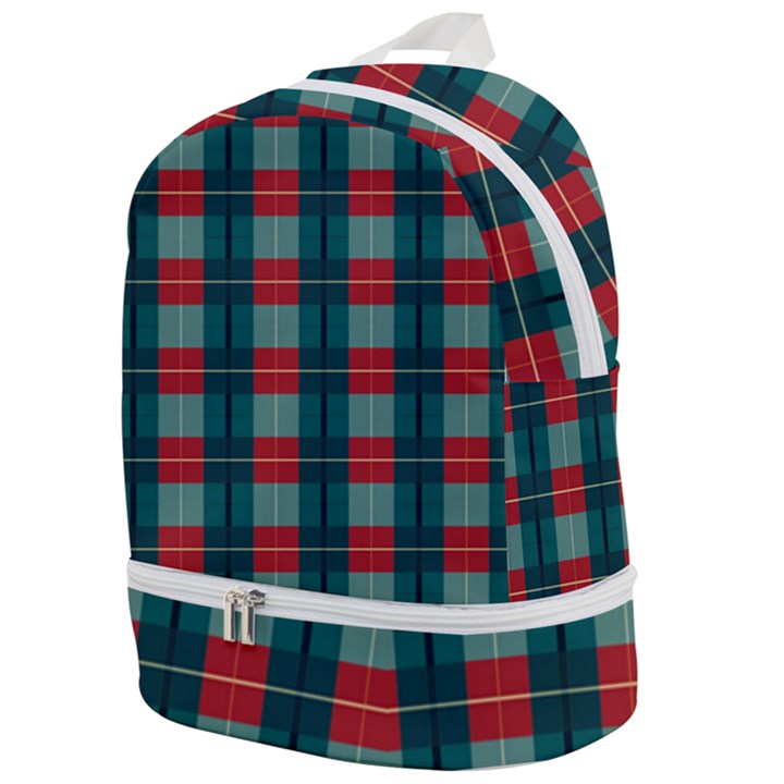 Pattern Texture Plaid Zip Bottom Backpack