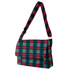 Pattern Texture Plaid Full Print Messenger Bag (l)