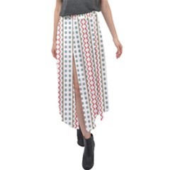 Pattern Line Background Wallpaper Velour Split Maxi Skirt