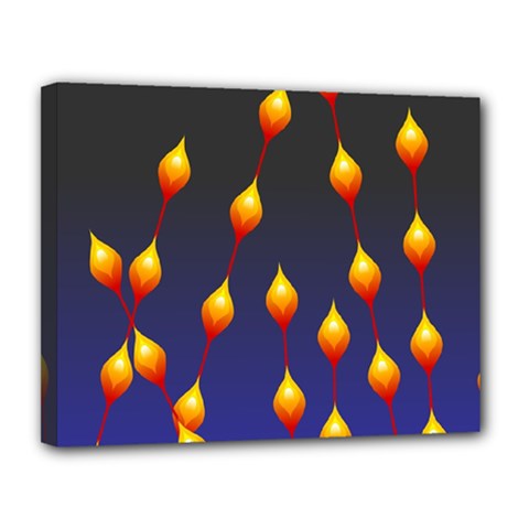 Flower Buds Floral Night Canvas 14  X 11  (stretched)