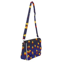 Flower Buds Floral Night Shoulder Bag With Back Zipper by HermanTelo