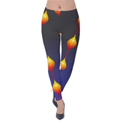 Flower Buds Floral Night Velvet Leggings