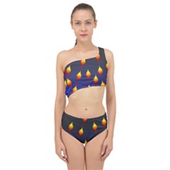 Flower Buds Floral Night Spliced Up Two Piece Swimsuit