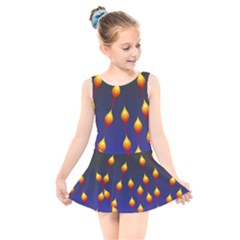 Flower Buds Floral Night Kids  Skater Dress Swimsuit