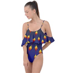 Flower Buds Floral Night Drape Piece Swimsuit