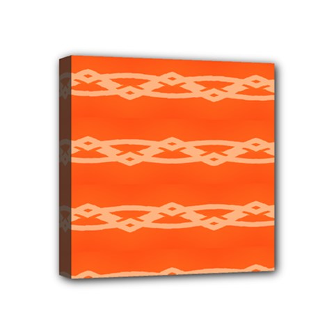 Pattern Orange Mini Canvas 4  X 4  (stretched)