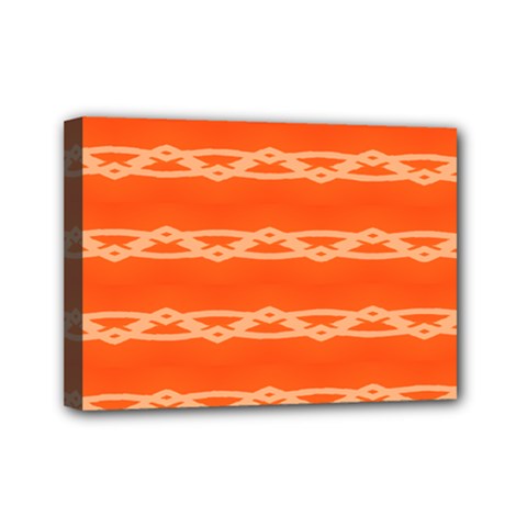 Pattern Orange Mini Canvas 7  X 5  (stretched)