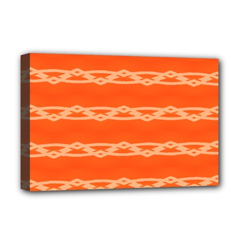 Pattern Orange Deluxe Canvas 18  X 12  (stretched)