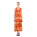 Pattern Orange Sleeveless Maxi Dress View1