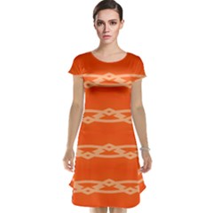 Pattern Orange Cap Sleeve Nightdress