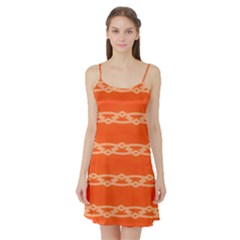 Pattern Orange Satin Night Slip