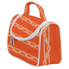 Pattern Orange Satchel Handbag