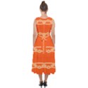 Pattern Orange Midi Tie-Back Chiffon Dress View2