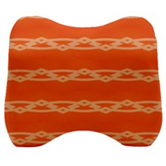 Pattern Orange Velour Head Support Cushion