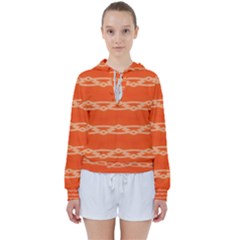 Pattern Orange Women s Tie Up Sweat