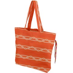 Pattern Orange Drawstring Tote Bag