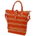 Pattern Orange Buckle Top Tote Bag View1