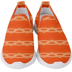 Pattern Orange Kids  Slip On Sneakers