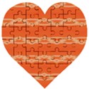 Pattern Orange Wooden Puzzle Heart View1