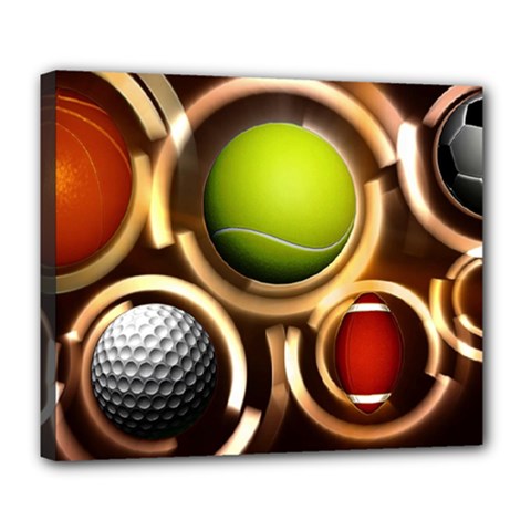 Sport Ball Tennis Golf Football Deluxe Canvas 24  X 20  (stretched) by HermanTelo