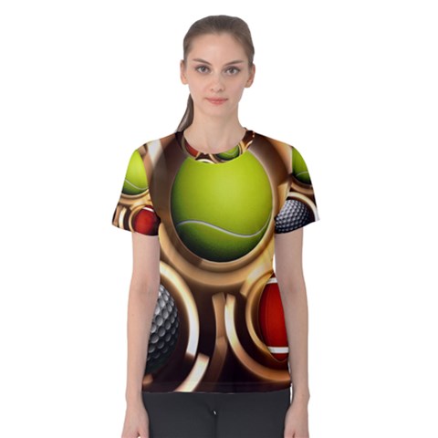 Sport Ball Tennis Golf Football Women s Cotton Tee by HermanTelo