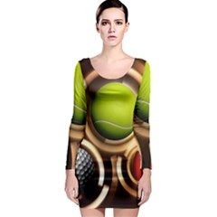 Sport Ball Tennis Golf Football Long Sleeve Bodycon Dress