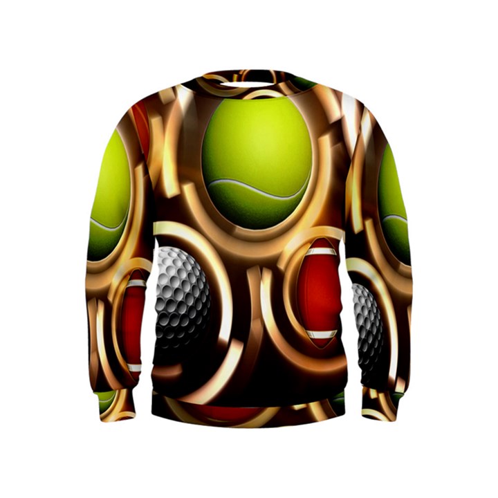 Sport Ball Tennis Golf Football Kids  Sweatshirt