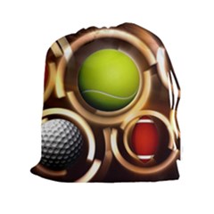 Sport Ball Tennis Golf Football Drawstring Pouch (2xl) by HermanTelo