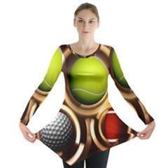 Sport Ball Tennis Golf Football Long Sleeve Tunic 