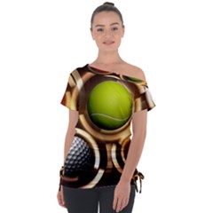 Sport Ball Tennis Golf Football Tie-up Tee