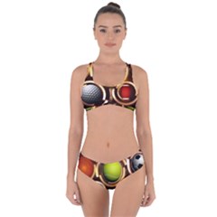 Sport Ball Tennis Golf Football Criss Cross Bikini Set by HermanTelo