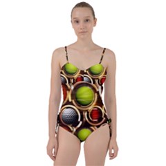 Sport Ball Tennis Golf Football Sweetheart Tankini Set by HermanTelo