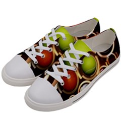 Sport Ball Tennis Golf Football Women s Low Top Canvas Sneakers by HermanTelo