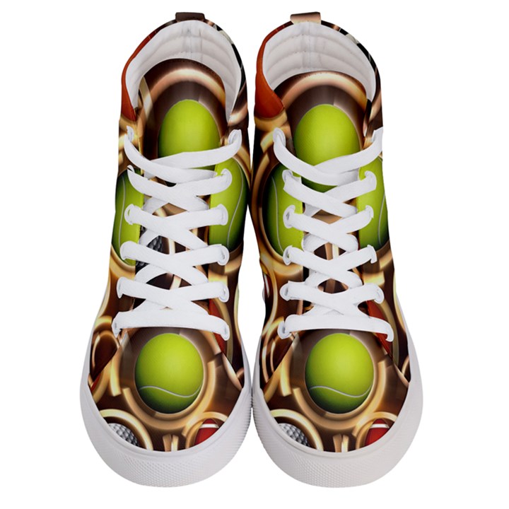 Sport Ball Tennis Golf Football Women s Hi-Top Skate Sneakers