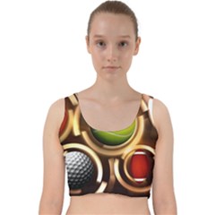 Sport Ball Tennis Golf Football Velvet Racer Back Crop Top by HermanTelo