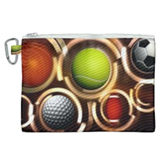 Sport Ball Tennis Golf Football Canvas Cosmetic Bag (xl) by HermanTelo