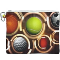 Sport Ball Tennis Golf Football Canvas Cosmetic Bag (xxxl) by HermanTelo