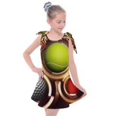 Sport Ball Tennis Golf Football Kids  Tie Up Tunic Dress by HermanTelo