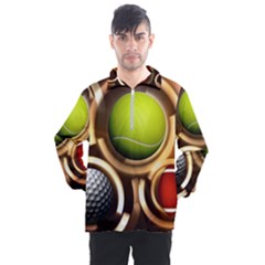 Sport Ball Tennis Golf Football Men s Half Zip Pullover by HermanTelo