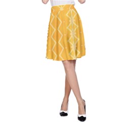 Pattern Yellow A-line Skirt