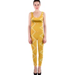 Pattern Yellow One Piece Catsuit